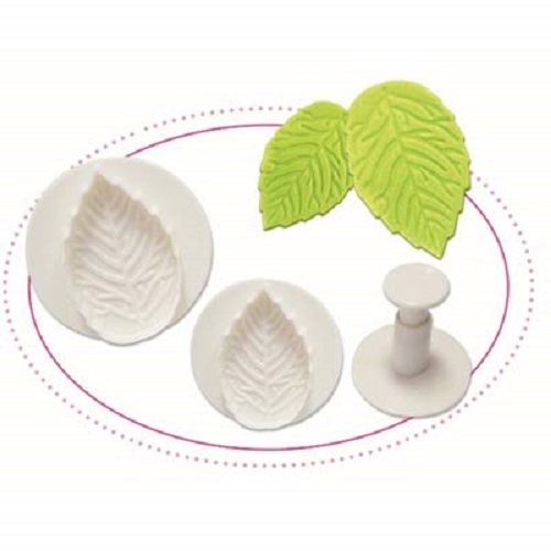 3-Piece Leaf Cutters Small Set Plunger Tool Fondants For Cake - Image 4