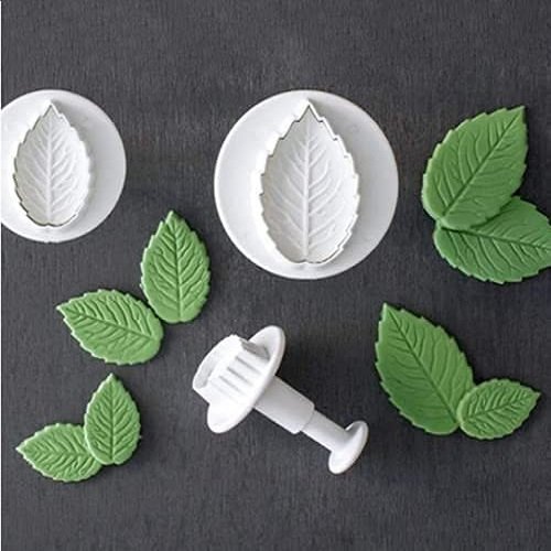 3-Piece Leaf Cutters Small Set Plunger Tool Fondants For Cake - Image 5
