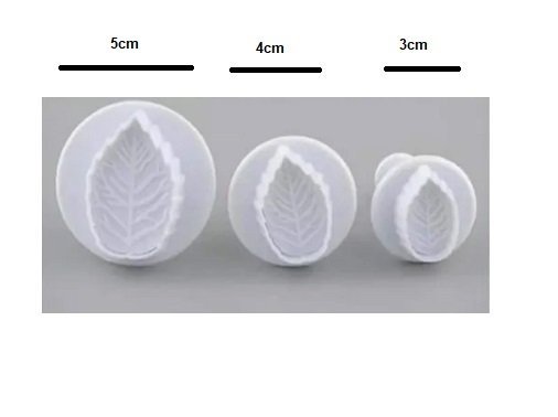 3-Piece Leaf Cutters Small Set Plunger Tool Fondants For Cake - Image 7