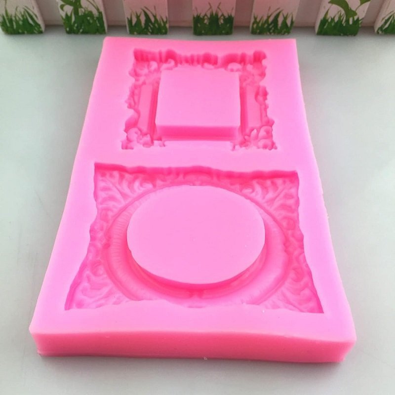 Pink Silicone Double Mirror Frame Mould - Image 2