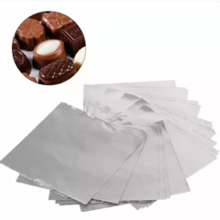 Silver Square Foil Wrappers Package for Sweets Candy Chocolate Party Chocolate Package Foil Paper Wrapping Sheets