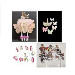 Cartoon Topper for Birthday Cake Topper (multicolour Pack of 4)